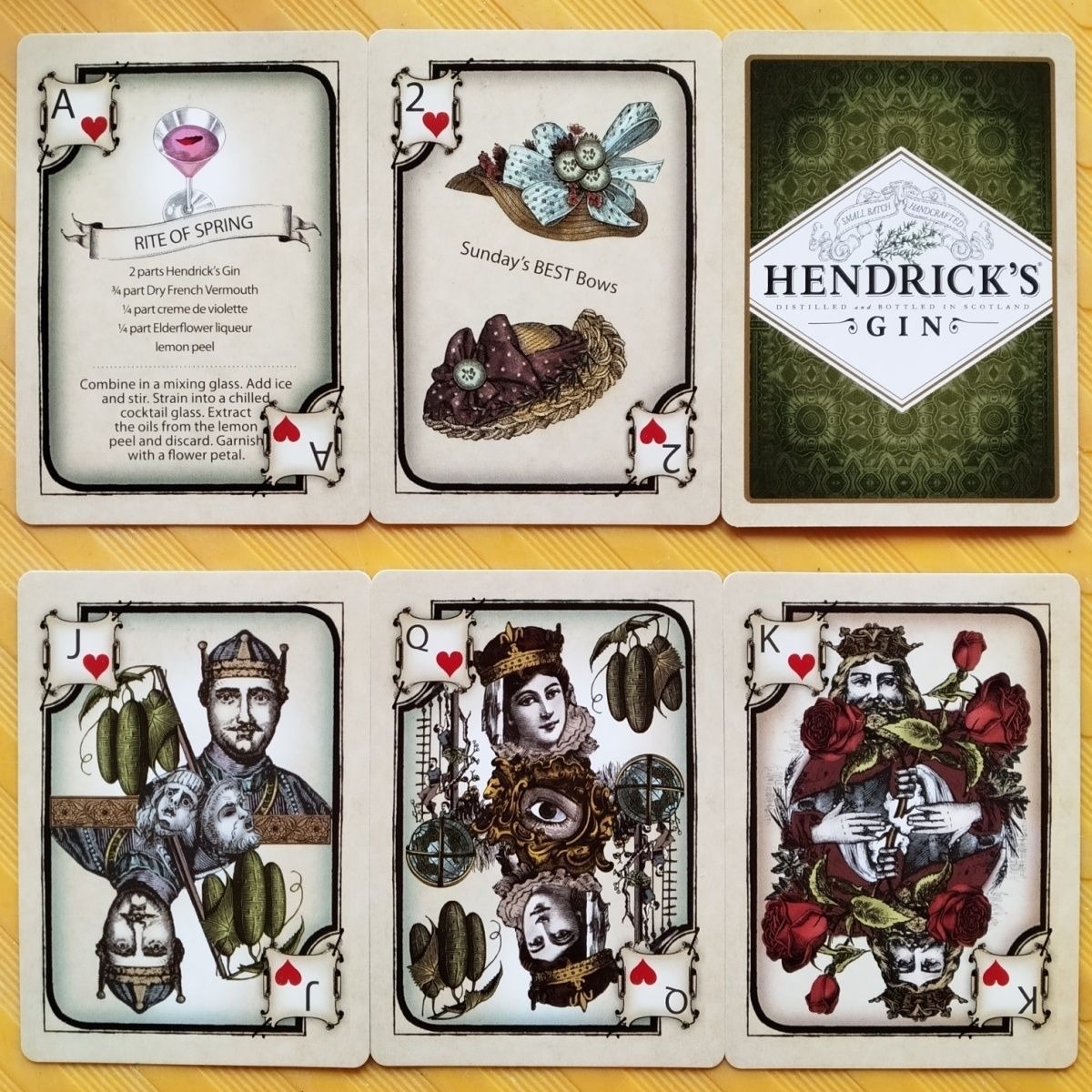Cocktail Recipe Book - Hendrick's Gin Playing Cards Deck 9*6cm