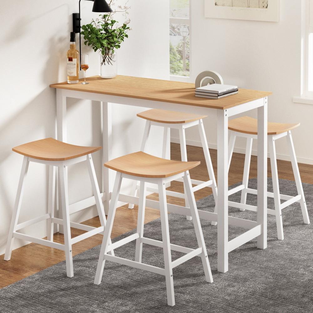 &Solid Wood Bar Table and Stoo - Home Bar Stools recension och pris