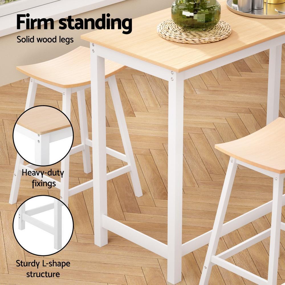&Solid Wood Bar Table and Stoo - Home Bar Stools recension och pris