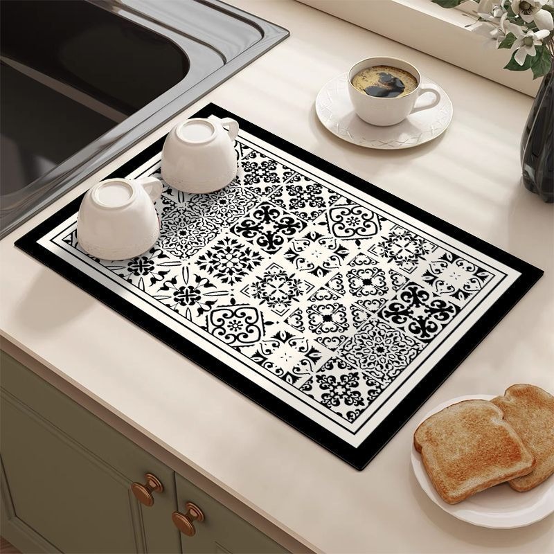 Retro Tile Pattern Absorbent D - Bar Mat Rubber recension och pris