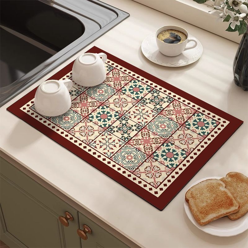 Retro Tile Pattern Absorbent D - Bar Mat Rubber recension och pris