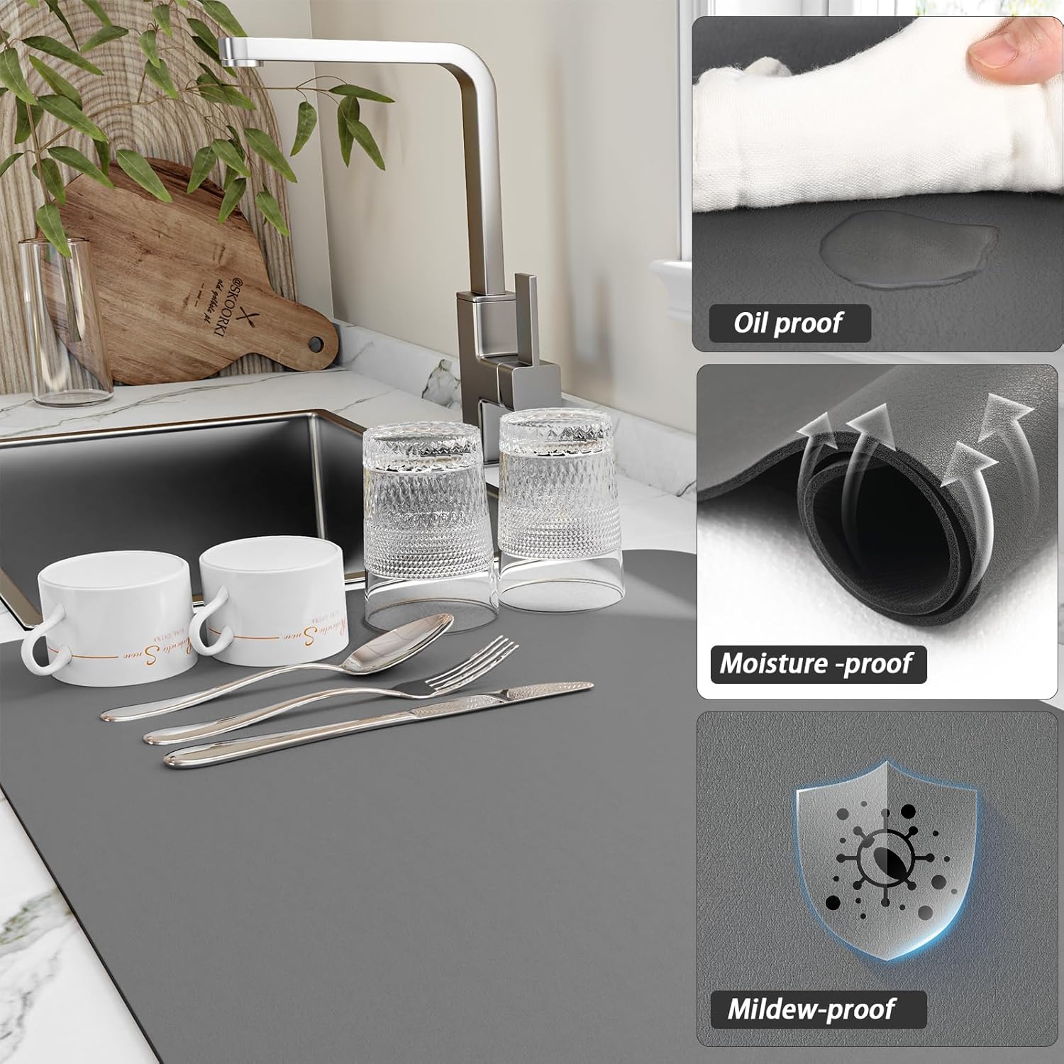 Dish Drying Mat for Kitchen, G - Bar Mat Rubber recension och pris