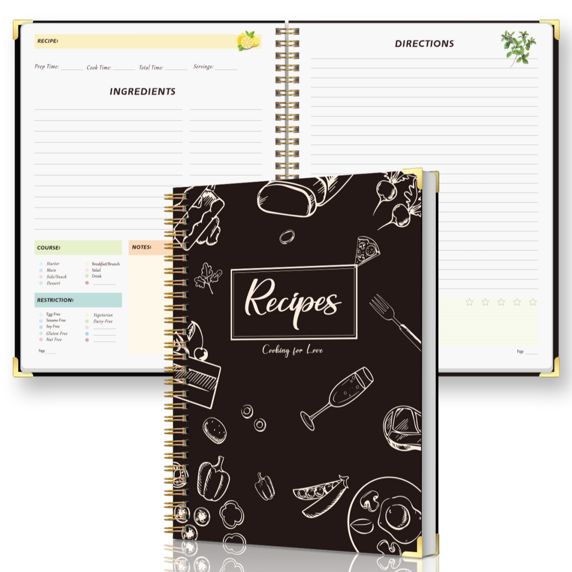 Recipe Journal Notebook with S - Cocktail Recipe Book recension och pris