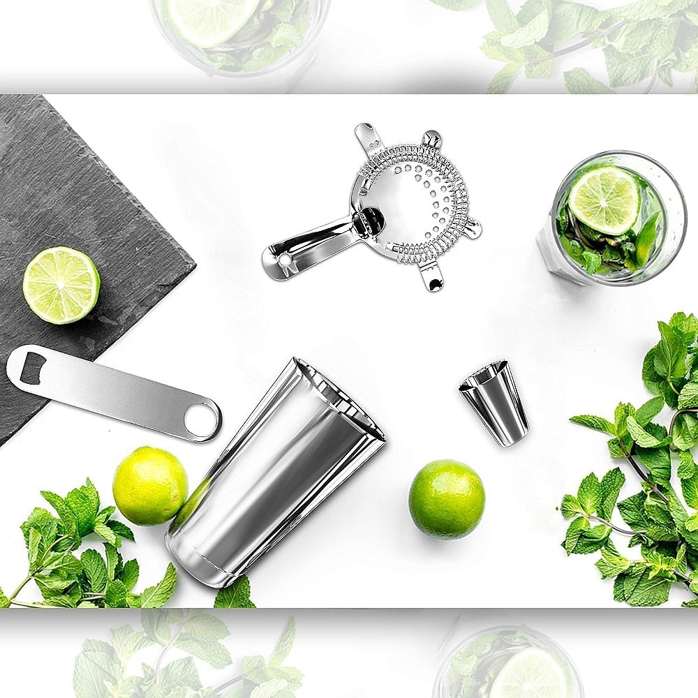 15-Piece Stainless Steel Cockt - Cocktail Recipe Book recension och pris
