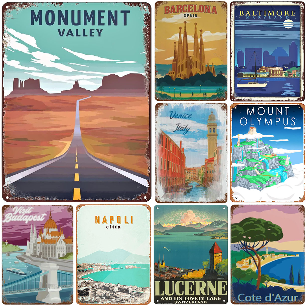 Vintage Travel Metal Sign Retr - Home Barcelona recension och pris