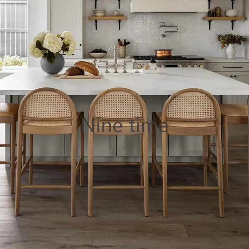 Solid Wood Rattan Kitchen Bar  - Home Bar And Counter recension och pris