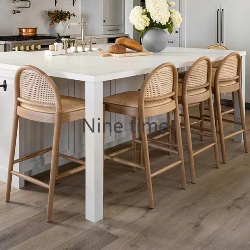 Solid Wood Rattan Kitchen Bar  - Home Bar And Counter recension och pris