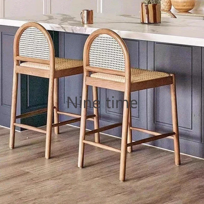 Solid Wood Rattan Kitchen Bar  - Home Bar And Counter recension och pris